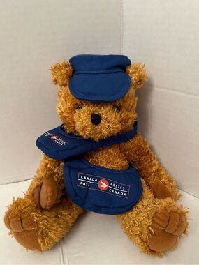 Canada Post Brown Plush Bear with Blue Uniform Accessories